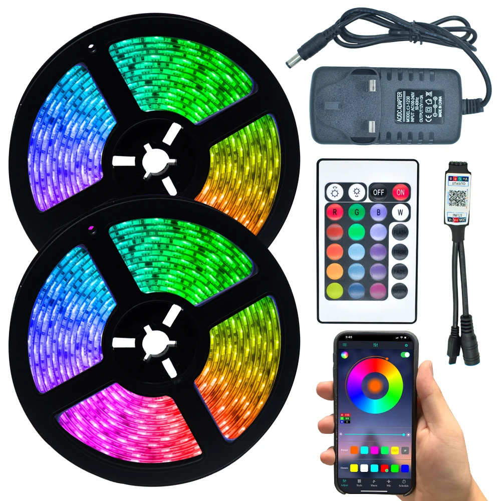 Светодиодная лента неоновая вывеска RGB 2835 Bluetooth Водонепроницаемая изменяющая