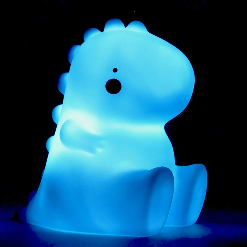 

Cartoon Cute Dinosaur Animal LED Soft Small Table Lamp Silicone Night Light Baby Bedside Nursery Kids Toys Creative Holiday Gift