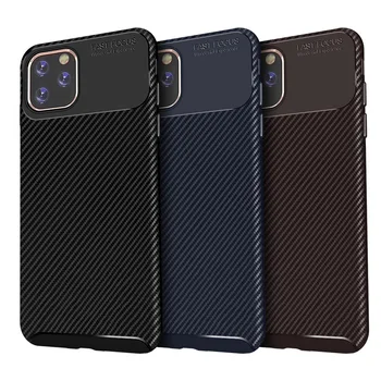 

100pcs Carbon Fiber Diamond Grid Design Silicon Soft TPU Case For iPhone 11 Pro Max XS XR X 8 7 6 6S Plus Shockproof Slim Cover