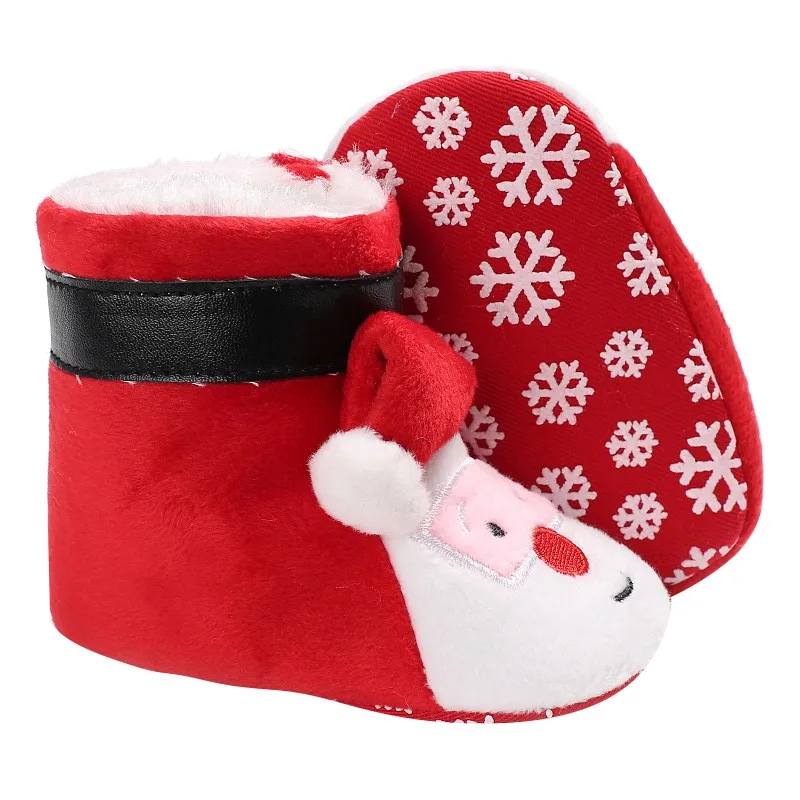 Winter Baby Boots Fashion Cute Cartoon Santa Claus Shoes Infant Toddler Boy Girl Super Warm Snowfield Newborn Christmas Booty