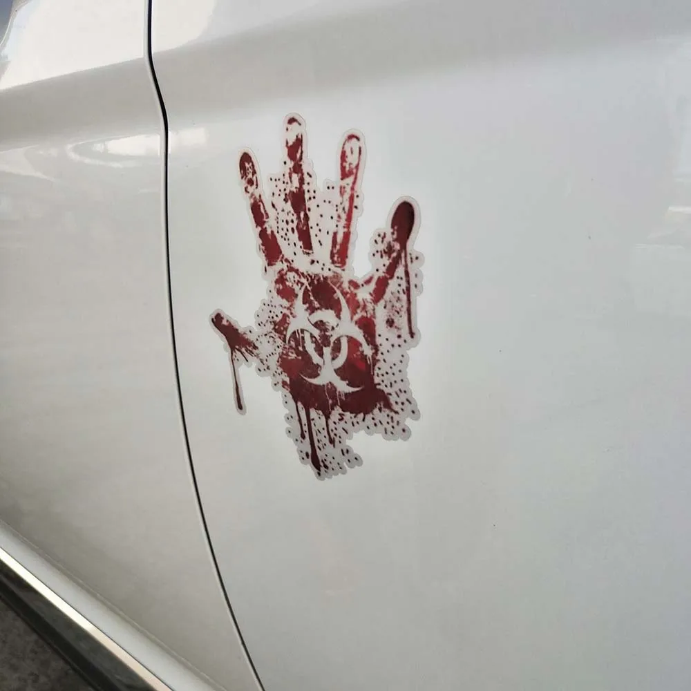 YJZT 12 2 см * 15 кровяная печать рук Biohazard зомби забавная наклейка для автомобилей