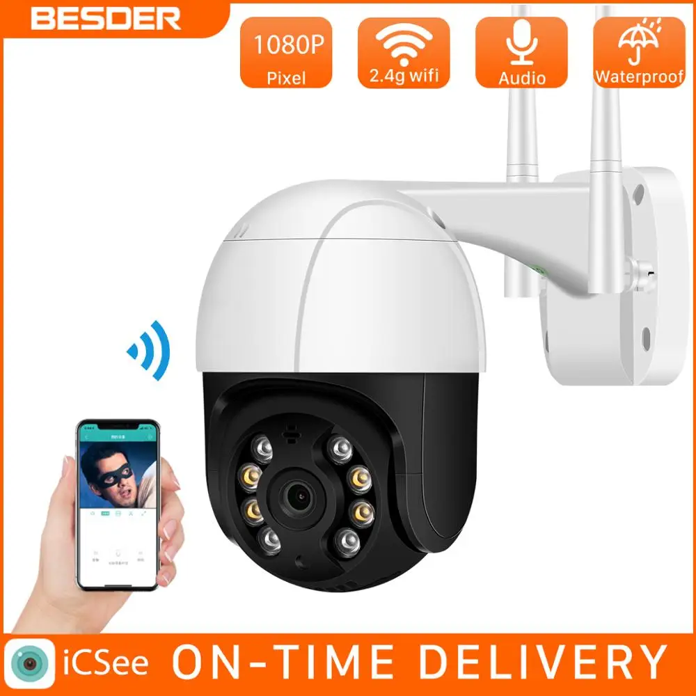 

BESDER 1080p PTZ Wi-Fi Camera Artificial Intelligence Human Motion Detection Waterproof Ip Camera 2-Way Audio IR Night Security