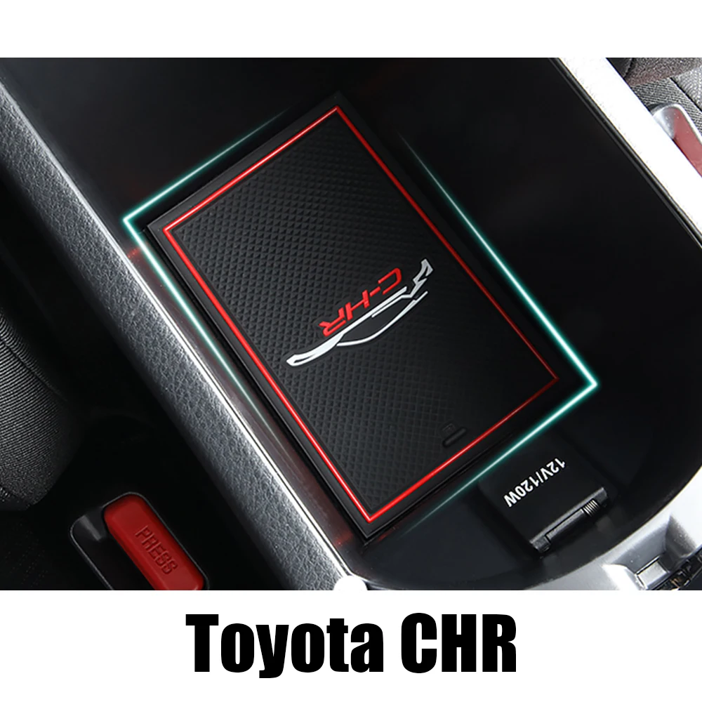 Для Toyota C-HR CHR резиновый на дверь машины паз коврики ворота Слот коврик Нескользящая внутренняя дверная чашка Подлокотник Коврик для хранения
