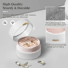 

Travel Small Jewelry Storage Box Portable Jewelry Box Mini Jewelry Box 2-layer Jewelry Display Storage Box(Pink)