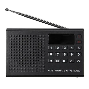 

New MP3 Player KK-9 Portable Digital FM Radio TF Card U Disk Music Player USB Charging Speaker Card Old Radio