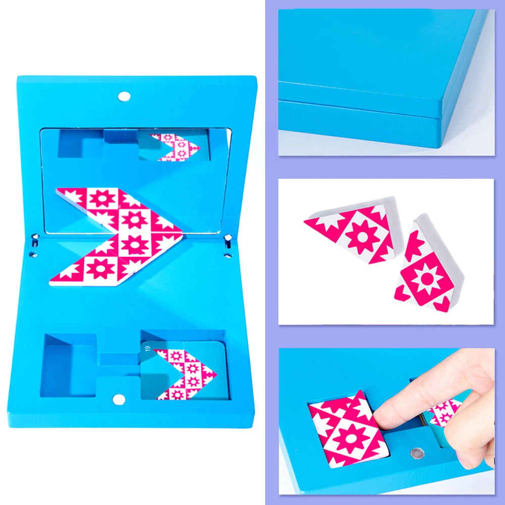 

Montessori Educational Wooden Toys Mirror Imaging Puzzle Children Kids Education Sensory Toys for Kindergarten Early Learning O2
