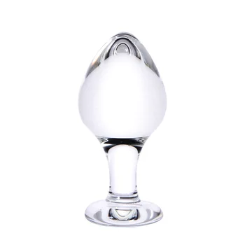 45mm Pyrex glass anal plug dildo crystal anal bead butt prostate massage masturbate adult Sex toy for women men gay Anal toys 2