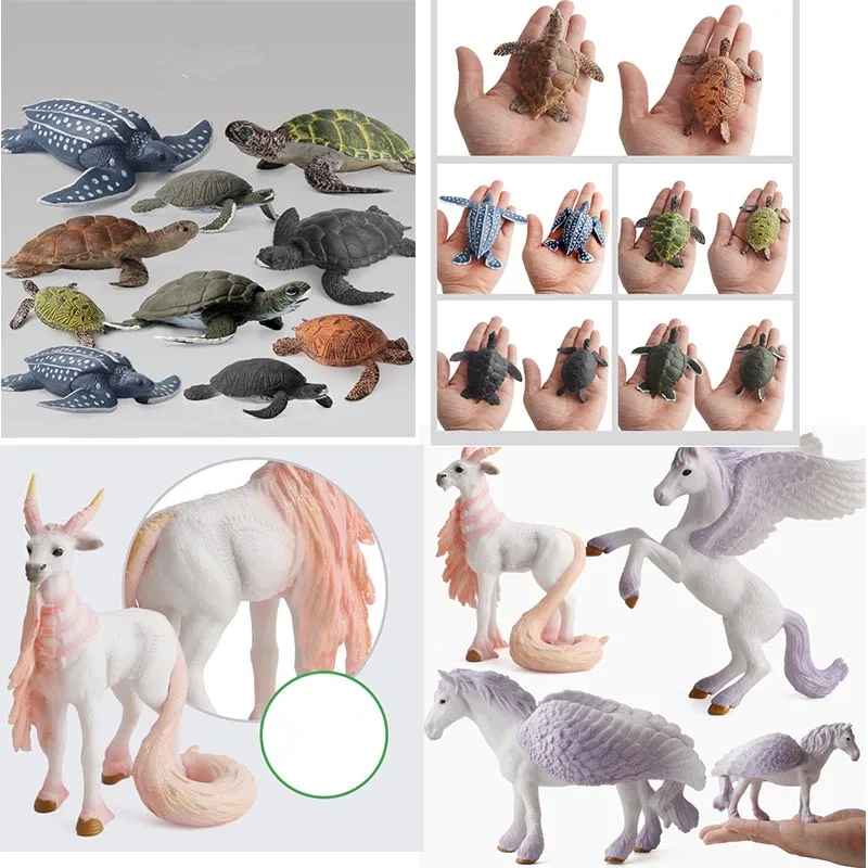 Мини искусственная черепаха красочный Единорог Летающая лошадь экшн фигурка