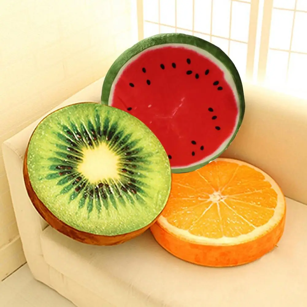 Fruit Cushion Pillow Chair Cushion Soft Removable Orange Kiwi Watermelon Fruit Toys Seat Pad Home Decor Office Seat Cushion