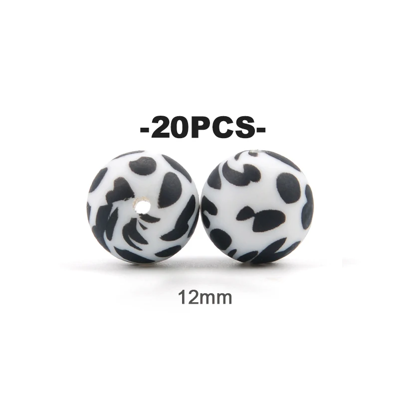 Floral and Leopard Print Silicone Bead Set