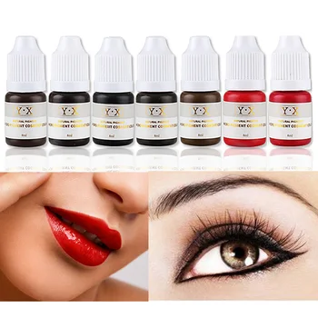 

7 Color Permanent Makeup Cosmetic Eyebrow Inks Lips Eye Line Tattoo Color Microblading Pigment Set Eyebrow Tattoo Color Inks