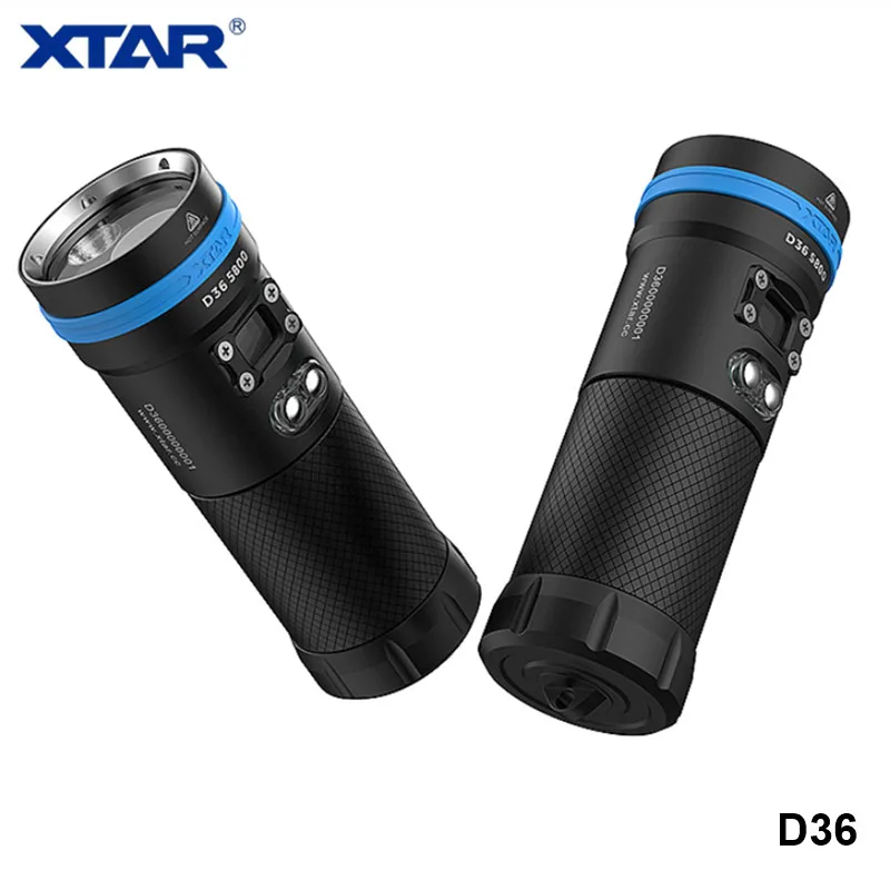 Xtar D36 мощный перезаряжаемый аккумулятор 18650 подводный прожектор светодиодный