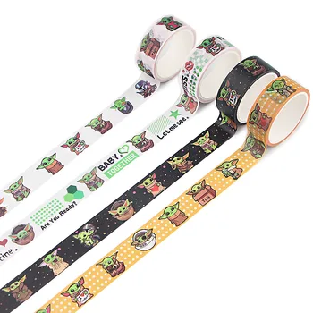

10pcs/lot G1011 15mmx5m Cute Cartoon Baby Yoda Mandalorian Washi Paper Tape Handmade DIY Decorative Paper Tape Album Decoration