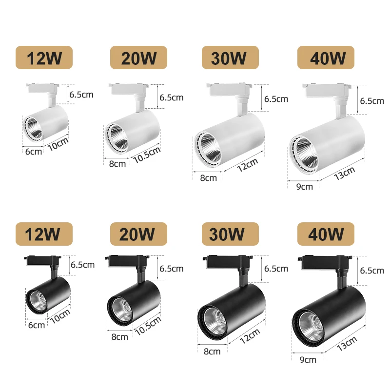 Whole Set Led Track Light Rail Spotlights 20/30/40W COB Track Lamp Indoor Lighting Fixture Led Spot Lights for Store Home Decor 5