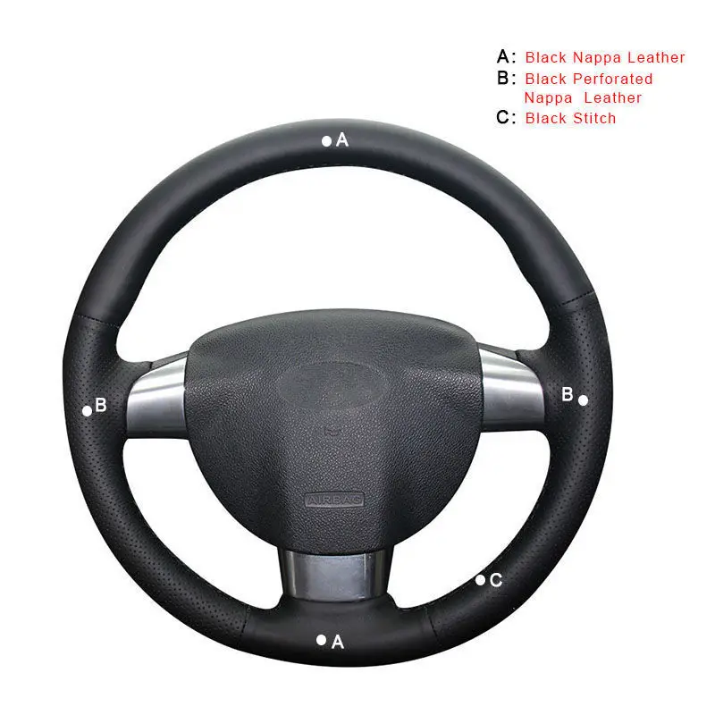 Top Layer Leather Авто оплетка на рулевом колесе Крышка для Ford Focus 2 2005-2011(3 Спицы) ручная сшитая Автомобильная оплетка колеса Чехлы автостайлинг - Название цвета: Top Layer Leather