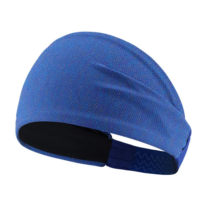 Женская повязка на голову для йоги, нескользящий спортивный напульсник, эластичная спортивная повязка на голову для фитнеса, растягивающаяся повязка на голову для велоспорта, тренировок, танцев, бега - Цвет: Синий