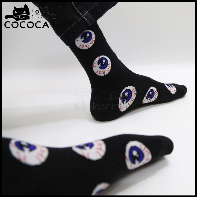 

COCOCAT New Funny Socks INS Popsocket Crew Socks Men and Women Korea/Dtreet/Hip Hop/Skate/Sport/Black