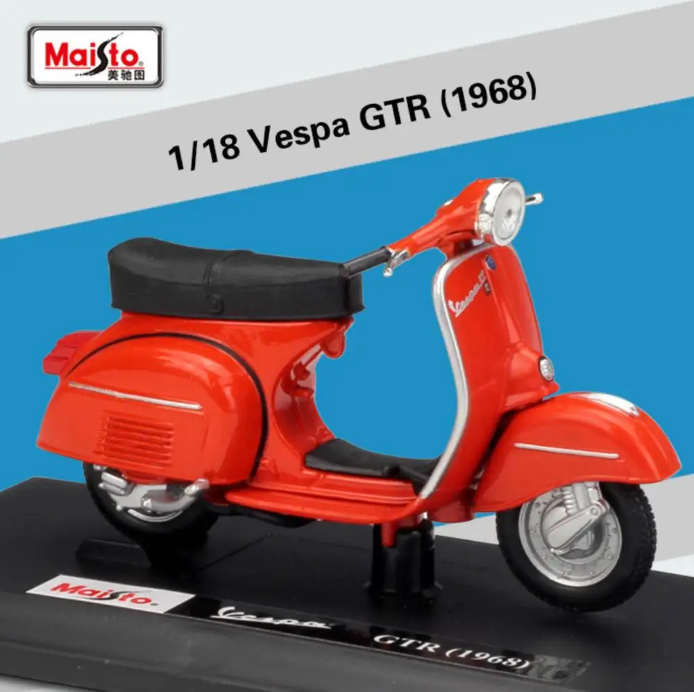 Welly 1/18 VESPA скутер мотоцикл литье под давлением дисплей Модель игрушки для детей мальчиков девочек - Цвет: GTR (1968)