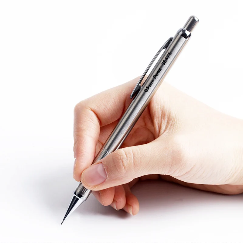 Pentel SS475 механический карандаш из нержавеющей стали, металлический стержень, Карандаш 0,5 мм, Товары для офиса и школы