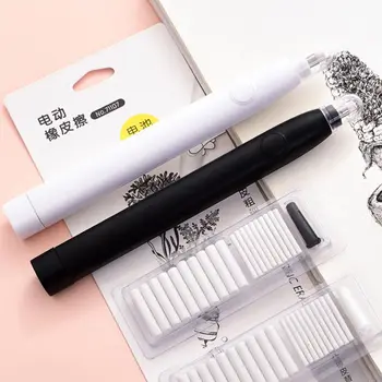 

Kawaii Electric Pencil Eraser with 20pcs Refills for Kids Painting Sketch Drawing Office School Supplies Stationery