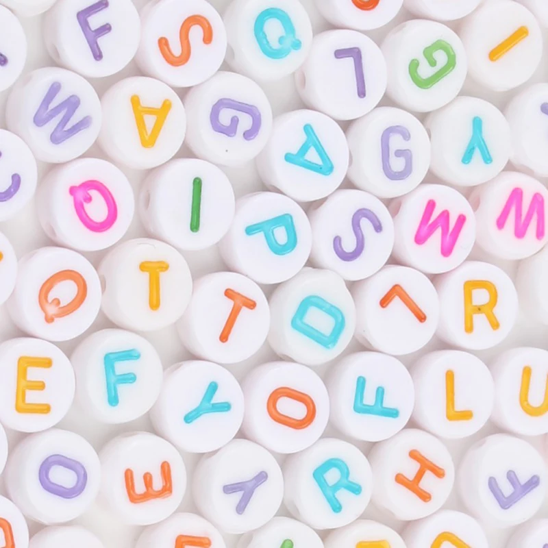 Vibrant Alphabet Acrylic Beads