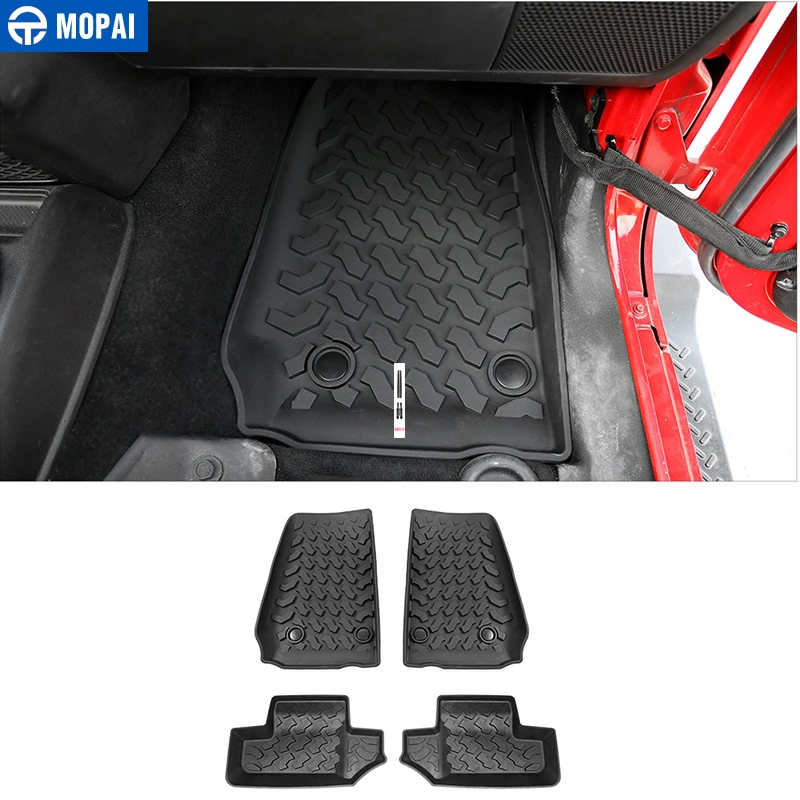 MOPAI Floor Mats for Jeep Wrangler JK Car Foot Mats Pads Antislip Liner