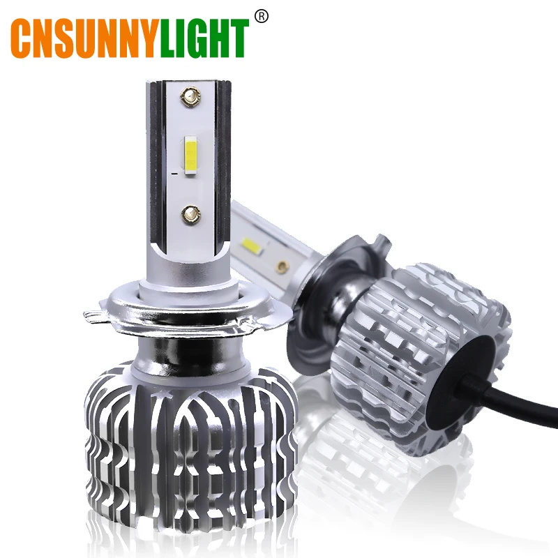 CNSUNNYLIGHT K1 Светодиодные Автомобильные фары безвентиляторные лампы H7 H4 H11 H8 H1 9005 HB3