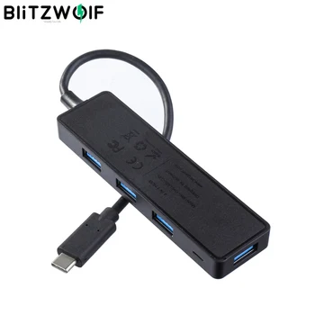 

BlitzWolf BW-TH6 4 in 1 Type-C USB Hub 4 Ports Extension Adapter Type-C to USB 3.0 Data Hub Adapter with Super Speed 5Gbps