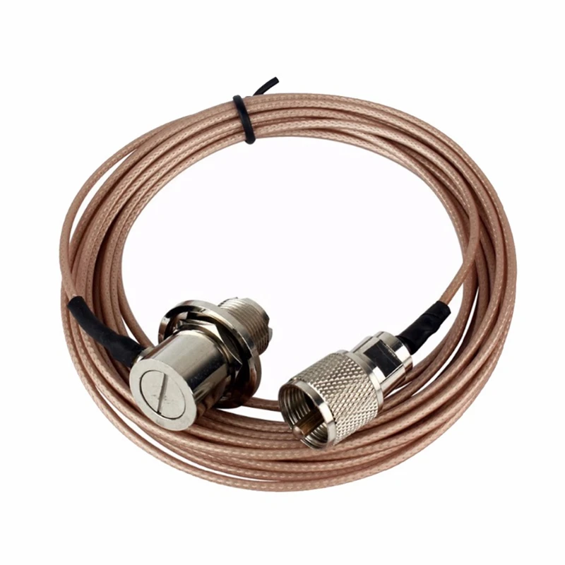 Розовый коаксиальный кабель HTHL 5 метров UHF / PL-259 для мужчин YAESU мобильного телефона