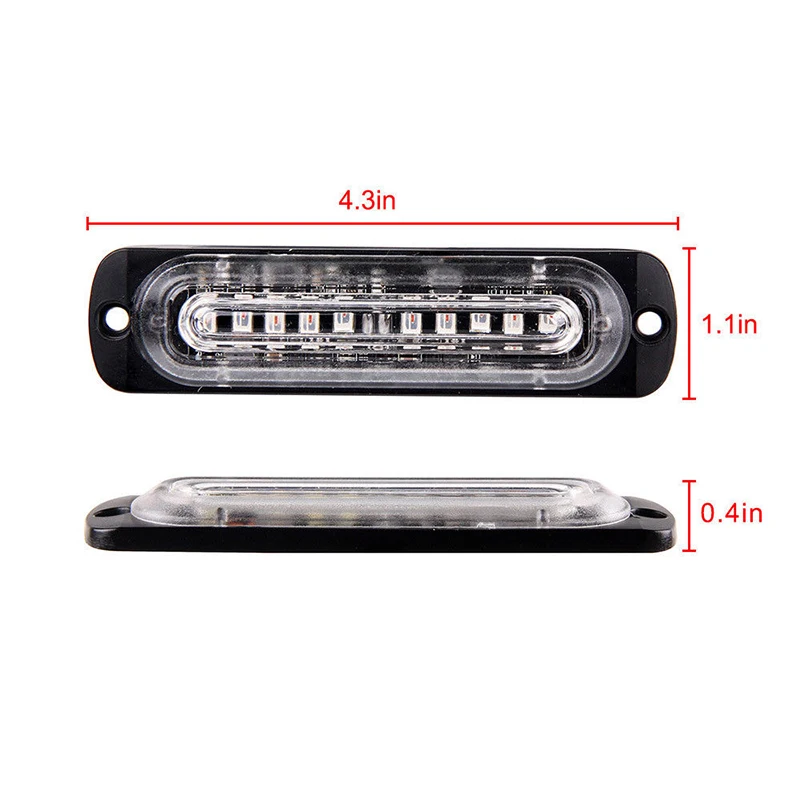 

Car 10LED Waterproof Warning Hazard Waterproof Beacon Flash Strobe Light Lamp