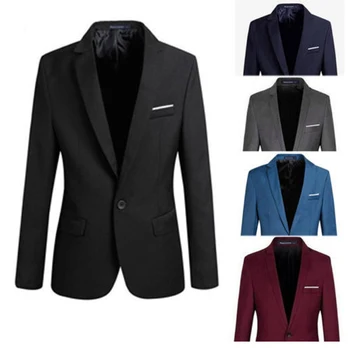 

Hot sale Mens Korean slim fit arrival cotton blazer Suit Jacket black blue plus size s to 4XL Male blazers Mens coat Wedding