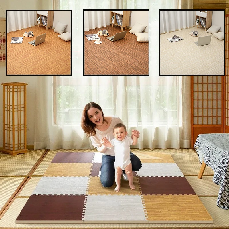 Wooden Puzzle Mat Foam 30*30*1cm Baby Play Mat Splicing Bedroom Soft Floor Interlocking Kids Rug Living Room Gym Crawling Carpet