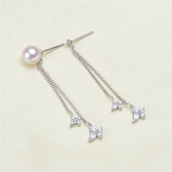 

oysters Pearl Earring Accessories Copper Silver Plating Earring Clasps Hooks Findings With Loop Clasp Base For Diy YYED-101