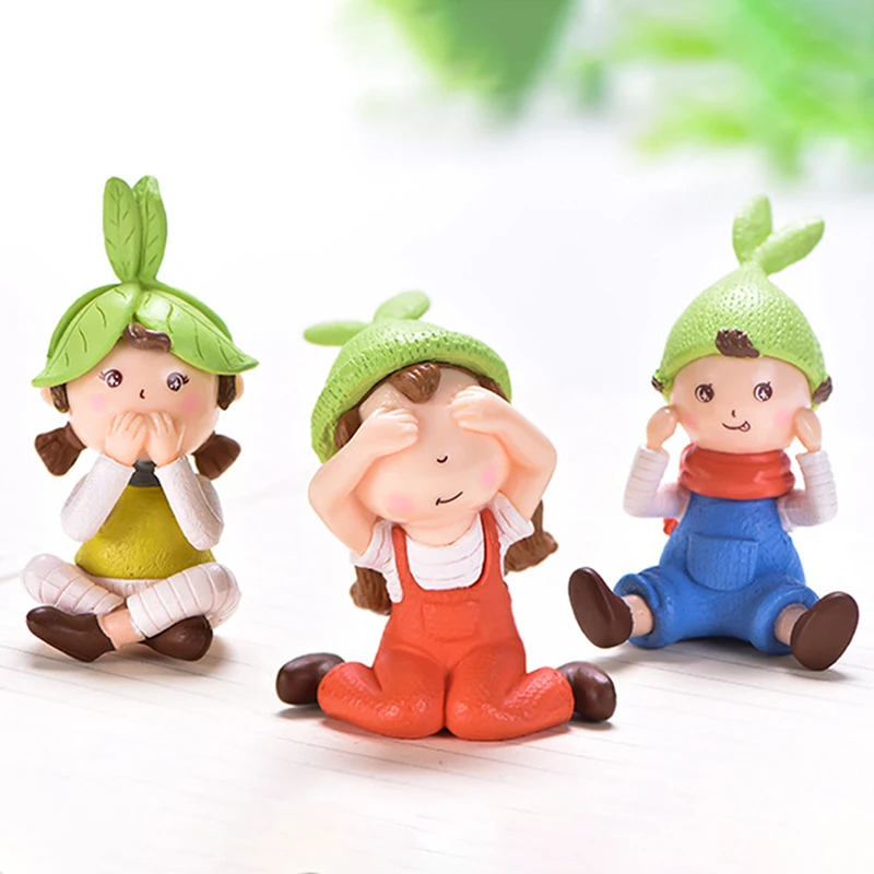 Cute Girls Gnome Figurine Miniature Fairy Garden Decor Micro Landscape Succulent Handmade Craft Gift Keychain Accessory | Дом и сад