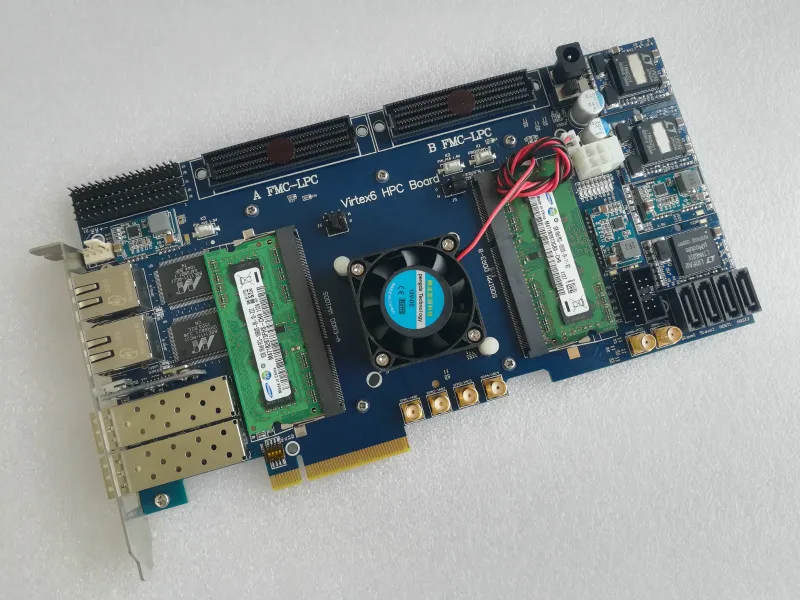 XC6VLX365T ml605 xilinx fpga board Virtex 6 fpga board pcie board +2 X SODIMM DDR3 + 2 X SFP+2 X RJ45+2 X FMC LPC+ PCIeX8