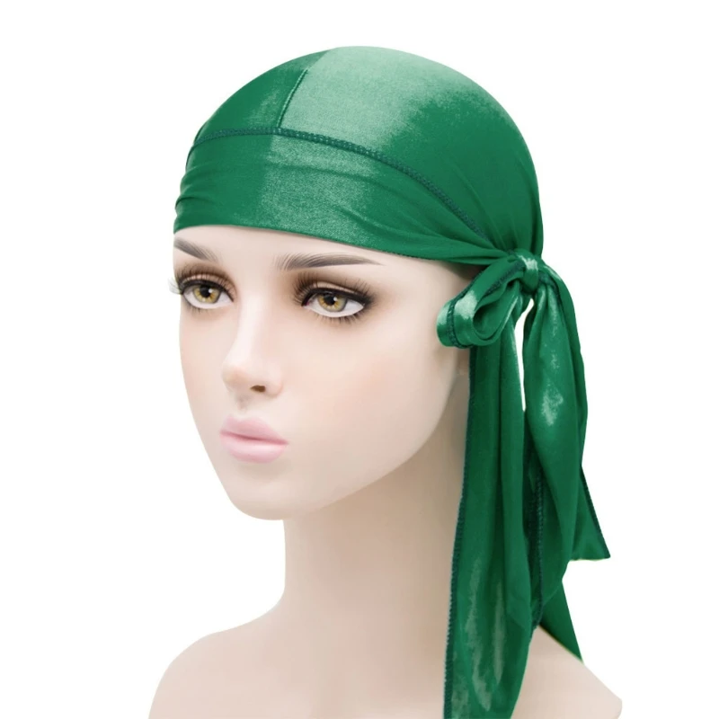 

F3MD Smooth Durags Turban Hat High Elasticity Snug Fit Lock Moisture No Absorb Hair Products Excellent Compression