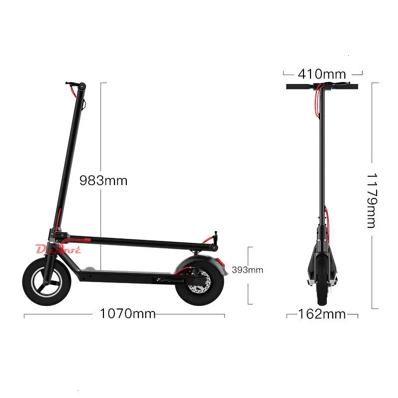 Daibot Electric Scooter 350W Two Wheel 10 Inch 36V Foot Control Acceleration Portable Foldable Electric Skateboard For Adults    (8)