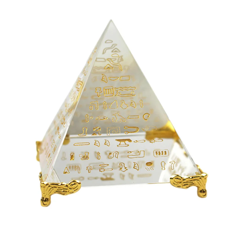 Egyptian Crystal Clear Pyramid Chakra Ornament Home Decor - Image 4