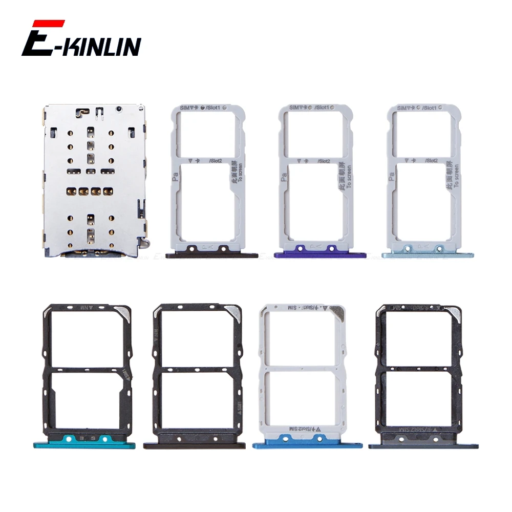 

Sim Micro SD Card Socket Holder Slot Tray Reader For HuaWei Nova 5i 5 4 3 Adapter Container Connector Replacement Parts