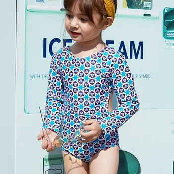 

Swimwear Kids Baby Girl Beach Swimsuit Bathing Swimwear Lovely Cartoon Swimsuit Long Sleeve Printed Baby Swimsuit