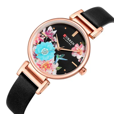 

Luxury Watches relogio feminino Gift Fashion Leather Strap Women Watch Casual Flowers Quartz Wrist Watch Women Ladies WristWatch