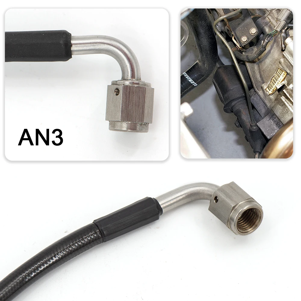Master to Slave Cylinder Complete Stainless Clutch Line For 06-15 Honda Civic Si Includes M10 Fitting (2pcs) and M12 Fitting (1