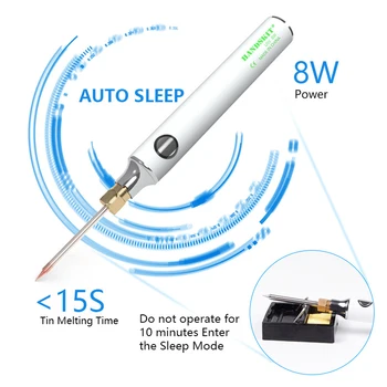 

USB Chargings Soldering Iron 5V 8W Adjustable Temperature Electric Soldering Iron Kit with Soldering Stand Soldering Wire