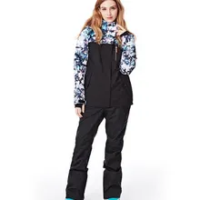 GSOU Женская лыжная куртка, штаны, костюм для сноуборда, лыжная одежда, брюки, ветронепроницаемые, водонепроницаемые, утепленные, женский костюм