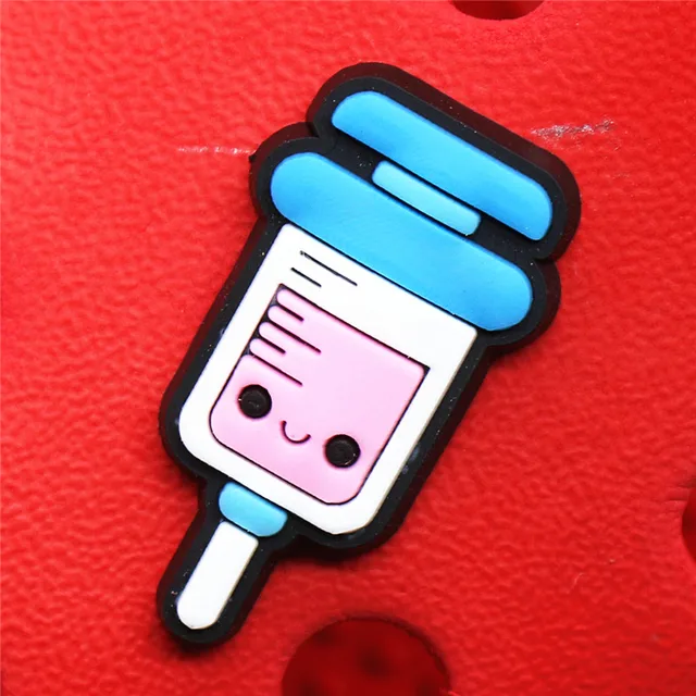 Single Sale 1pcs Medical Supplies PVC Shoe Charms Cute Stethoscope Syringe Shoe Buckle Decoration Jibz fit Croc Kids X-mas Gifts U172-2