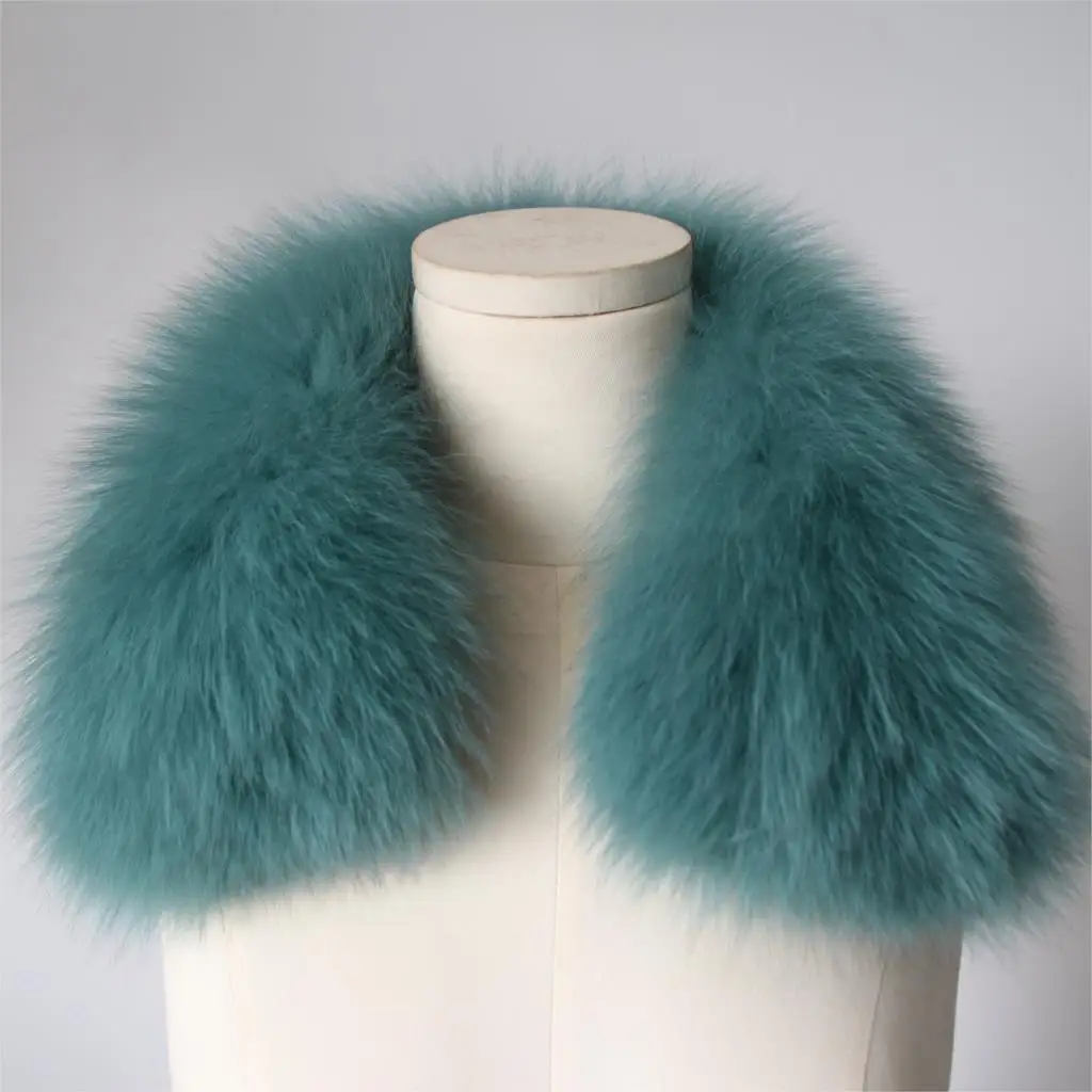 lake blue ZDFURS* Женская одежда Аксессуары для воротника модные меховые шарфы из натурального Лисьего меха воротник квадратный ZDC-163007 - Цвет: lake blue
