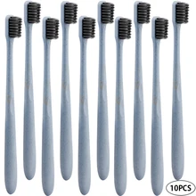 10 шт. зубная щетка из пшеничной соломы es Экологичная мягкая щетина оральный Антибактериальный Уход зубная щетка; 10 шт. зубная щетка из пшеничной соломы