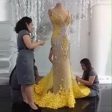 Платье для выпускного со стразами великолепное изготовленное на заказ abiye Русалка длинное Дубай вышитое кристаллами вечернее платье Формальные платья abiye robe de soiree