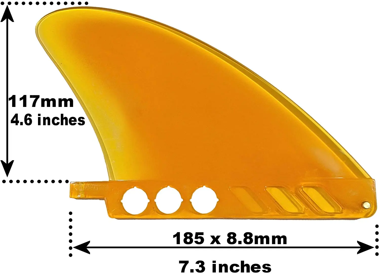 4.6 inch soft flex fin with screw white water fin