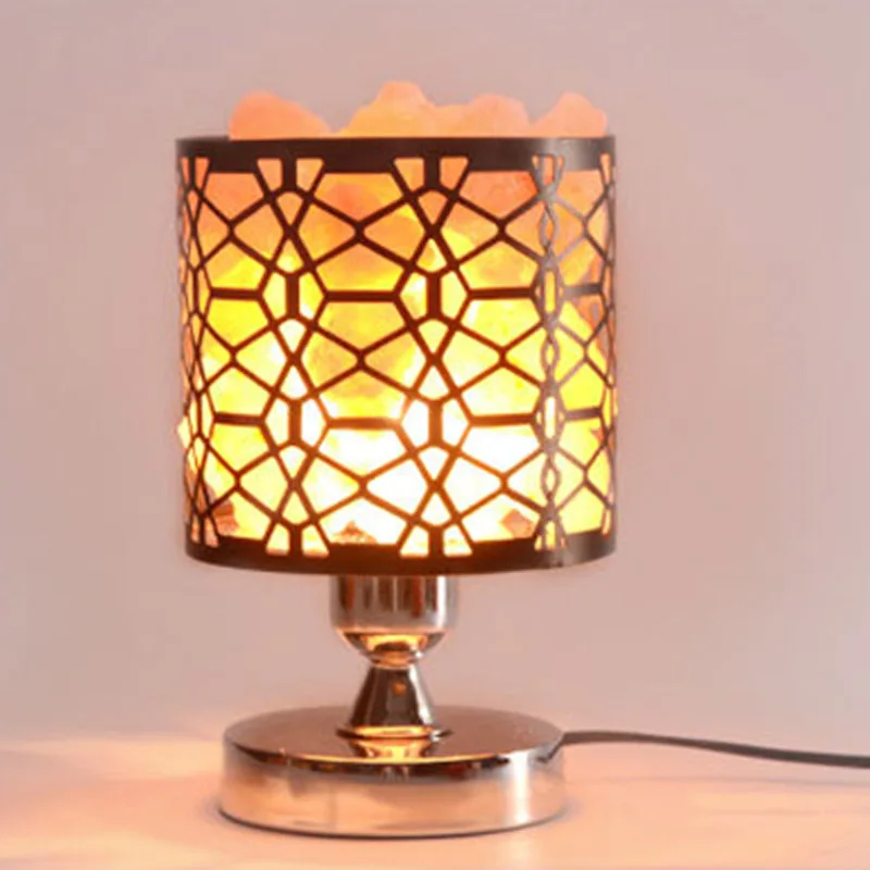 Creative Decorative Table Lamp Bedroom Bedside American Ice Cracked Glass Crystal Salt Himalayan | Освещение